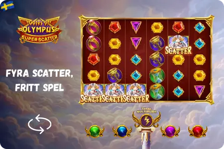 Fyra Scatters och totalmultiplikator i free spins-rundan