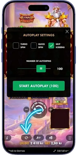 Autoplay-inställningar i Gates of Olympus Super Scatter